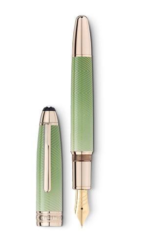 Montblanc Meisterstuck Calligraphy Solitaire Celadon Degrade Fountain Pen Curved - Picture 8 of 11