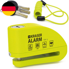 KRASER KR6Y Bremsscheibenschloss Mit Alarm 110 Db, Verst&auml;rkt, 3 Schl&uuml;ssel (2 Ers