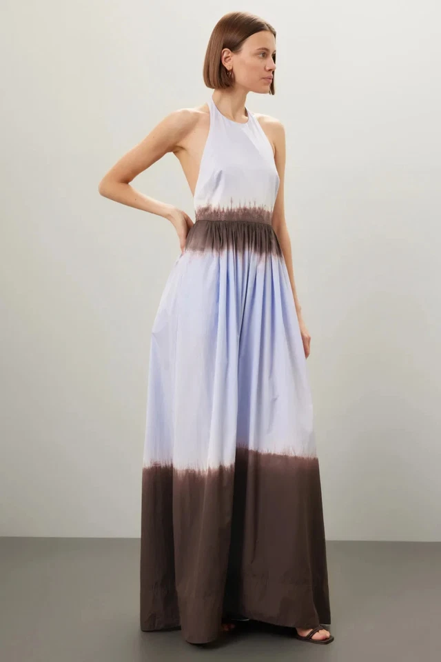 A.L.C. Halter Ombré 领带染料连衣裙棕色紫色 Maxi Blair Gown Se 4 零售 $595 — 第 2/4 张图片