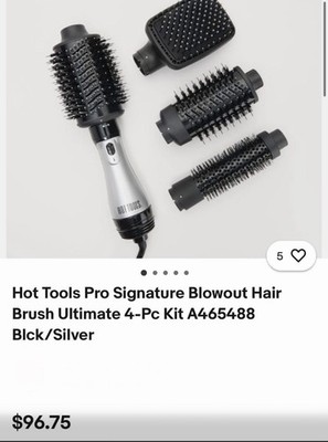 Hot Tools Pro Signature Blowout Hair Brush Ultimate 4-Pc Kit A465488 Purple/Blk