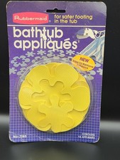 VTG Rubbermaid Bathtub Shower Safer Footing Appliqués Yellow Flower Power 1983