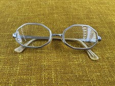 Vintage 60s/70s Octagon Silver Metal Eyeglass Frames SWANK BARBUDO Spain 20/000
