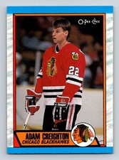 #218 Adam Creighton 1989-90 O-Pee-Chee Chicago Blackhawks