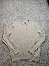 J.Crew Sweater Mens Large Brown Knit Pullover Crewneck Cotton Long Sleeve