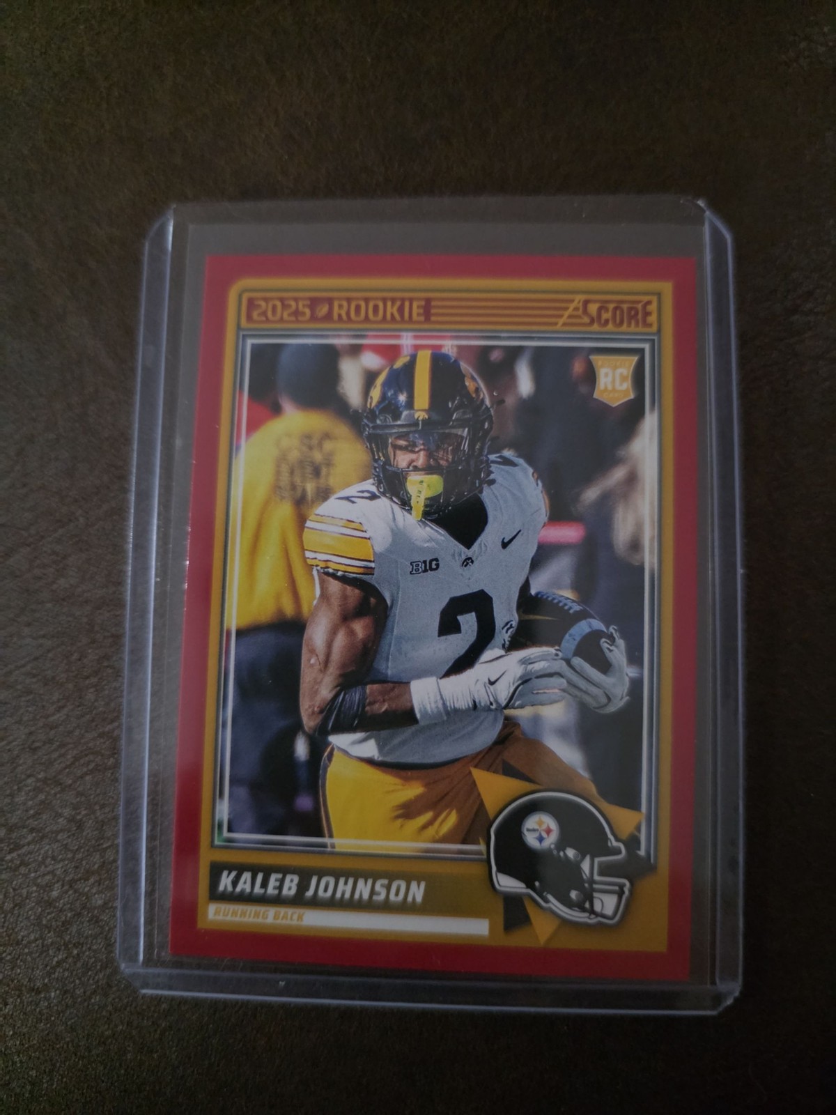 2025 Panini Score Kaleb Johnson #12 Rookie Pittsburgh Steelers Card