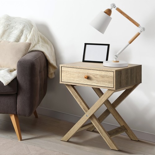 Oikiture Bedside Tables Set of 2 Nightstand Storage Cabinet Side End Table - Picture 2 of 10