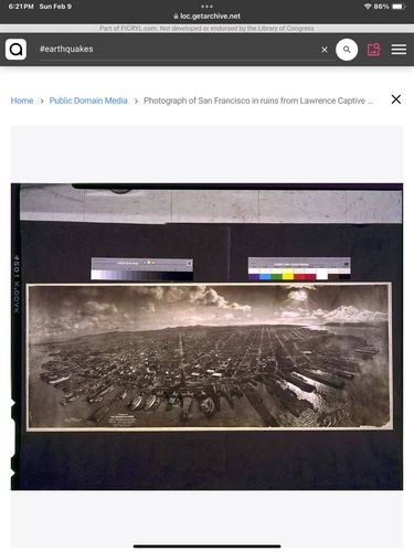 1906 San Francisco Earthquake Aerial Panorama Photo, Genuine Silver Print 12x36 - Picture 11 of 16