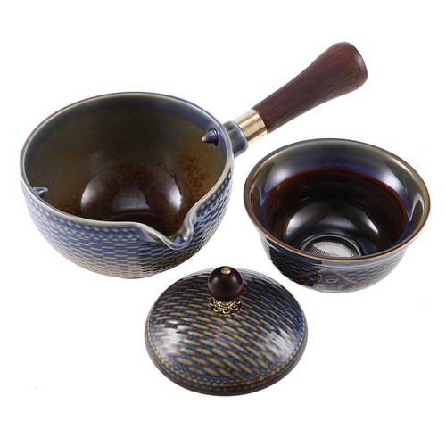 Tetera con asa lateral oficina viaje estufa superior hervidor porcelana - Imagen 12 de 12