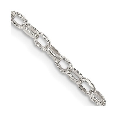 Sterling Silber 3 mm ausgefallen gemustert Rolo Kette Halskette