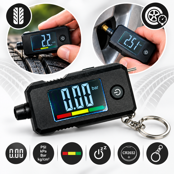 Digitaler ReifendruckprüFer Profiltiefenmesser LuftdruckprüFer Pkw Lkw 075562-image