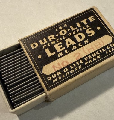 Vintage DUR-O-LITE Mechanical Pencil Refill Full Box Office No 2 Black NOS