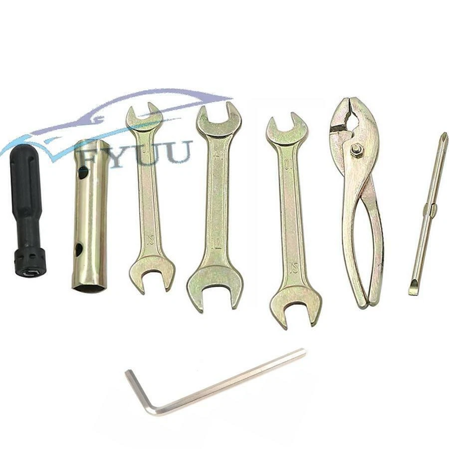 USA SHIP 7Pcs Spark Plug Spanner Wrench Socket Plier Compact Tool Set Plier Kit - Image 2 of 4