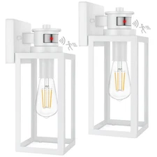 2-Pack Motion Sensor Outdoor Wall Lantern, Dusk to Dawn Exterior Light Fixtur...