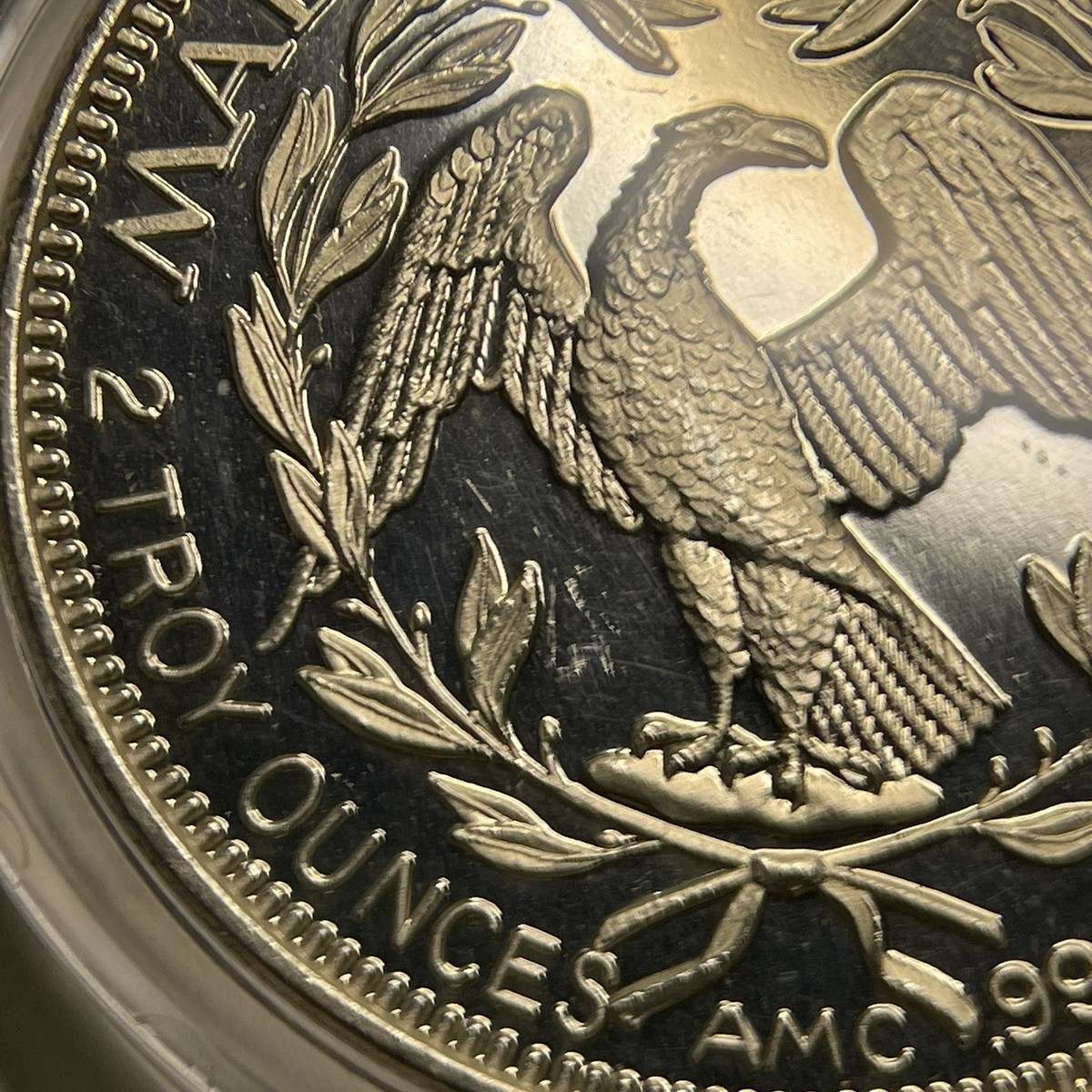 2 Troy Ounce 1987 AMC Flowing Hair .999 Fine Silver Round - 91001