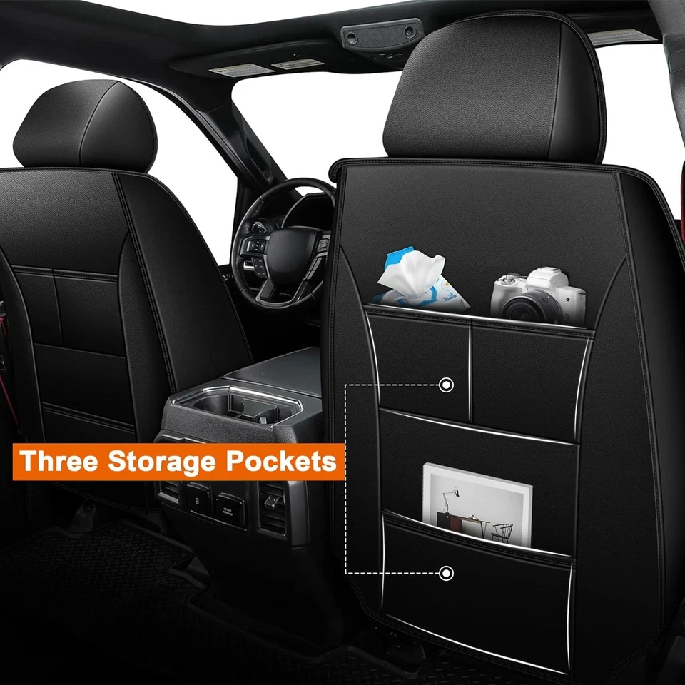 Fundas de asiento de cuero impermeables para Dodge Ram 1500 2500 3500 2002-2025 Foto 3 de 4