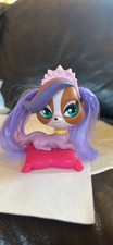 Rare "Petfluencer" LPS Spaniel - Purple Brushable Hair & Crown
