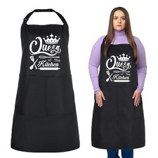 Auidy 6TXD Funny Aprons for Women Plus Size Queen of The Kitchen