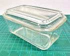 Pyrex #502-B Vintage Refrigerator Dish with 502-C Ribbed Glass Lid Clear Glass
