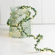 Vine String Lights, Green Leaf String Lights 16FT 50 LED Battery Operated Artifi