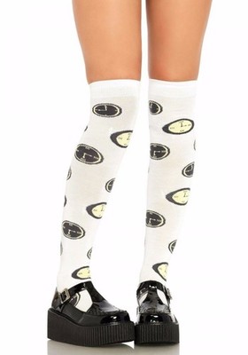 Tick Tock Clock Knee Socks Clocks Alice Wonderland Hare White Rabbit Tea Time