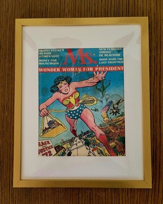 FRAMED RARE MS. MAGAZINE JULY 1972 VOL 1, NO. 1 WONDER WOMAN