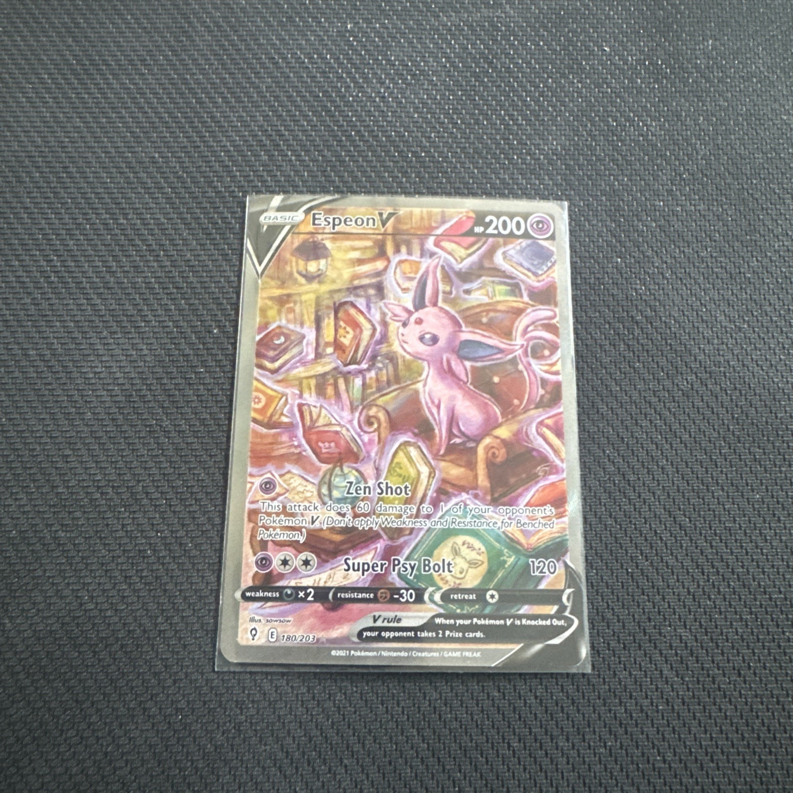 Espeon V (Alternate Full Art) 180/203 SWSH07: Evolving Skies Holo