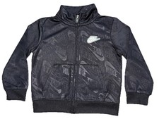 Nike Full Zip Black Track Jacket Toddler Size 24 Months Long Sleeve EUC