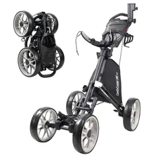 CaddyCruiser ONE V8 4 Wheel Golf Push Cart - Lightweight Aluminum Foldable Ca...