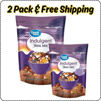 Great Value Indulgent Trail Mix 26oz   Rich, Sweet & Crunchy Snack Blend (2 Pack