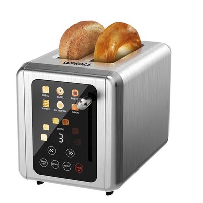   Touch Screen Toaster 2 Slice, Stainless Steel Digital Timer Toaster, 6 Brea...