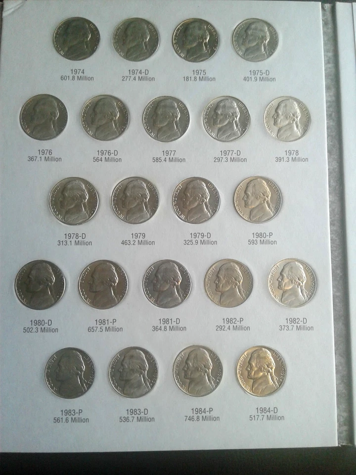 Jefferson Nickels 1962 - 1995 with 66 Coin Album - Image 3 of 4