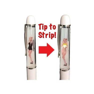 NEW! TIP N STRIP NOVELTY PEN NUDE STRIPPING LADY WOMAN LIQUID FLOATY PEN.