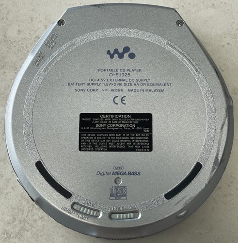 SONY WALKMAN CD PLAYER D-EJ925 WITH ACCESSORIES TESTED WORKING - Picture 3 of 24