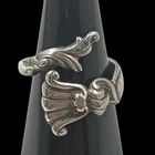 Wallace Sterling Silver Vintage Ornate Floral Bypass Ring Size 7.75