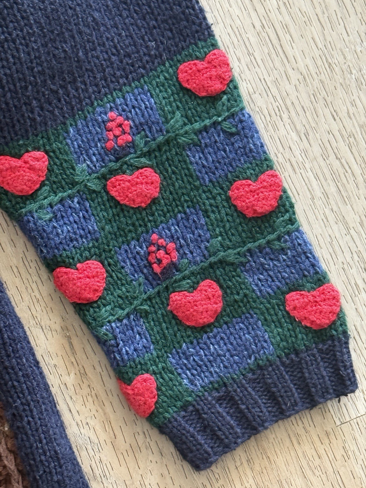 Vtg Eagle’s Eye Cardigan Sweater L Americana Flag Heart Apple Teacher Teddy Bear