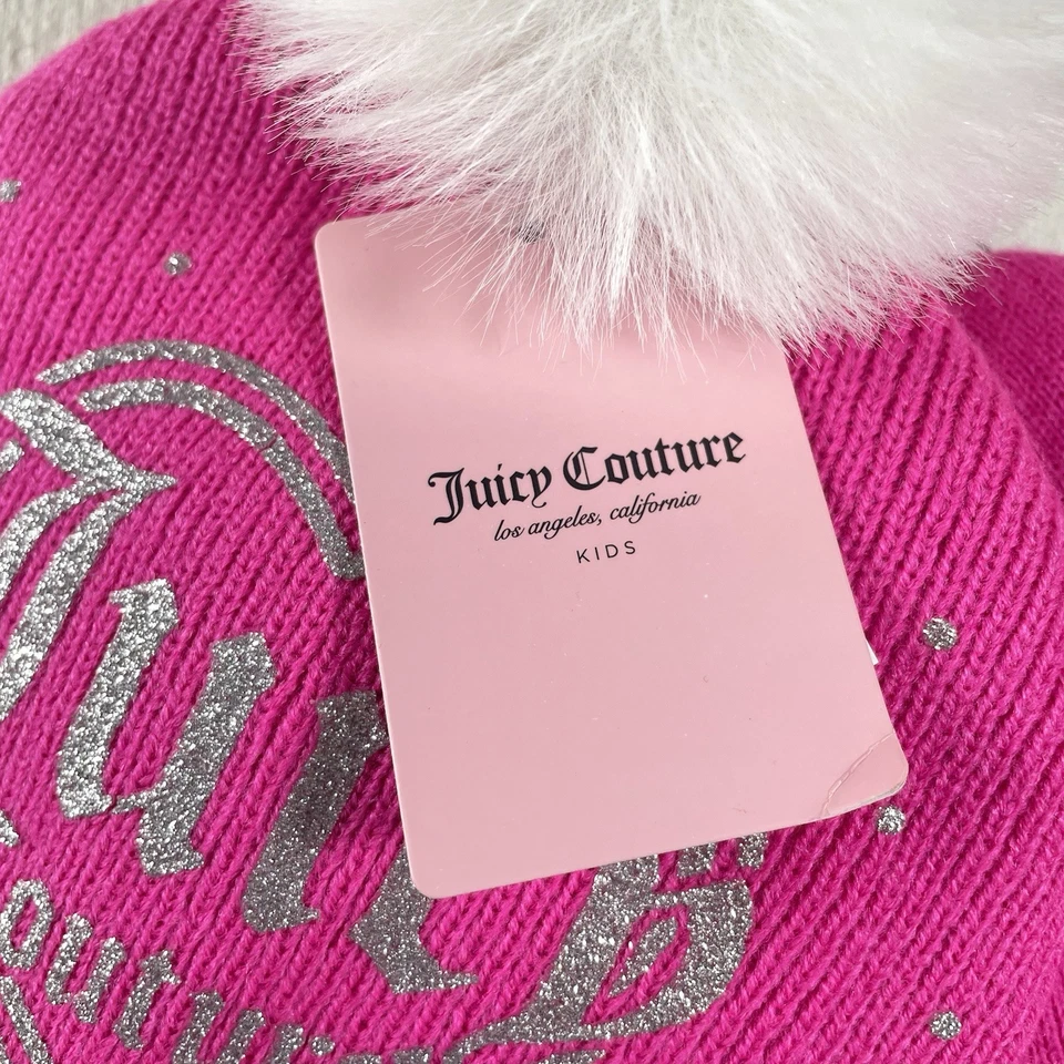 Juego de sombrero/bufanda Juicy Couture para niños Barbie rosa con pedrería Bling nuevo con etiquetas Foto 4 de 4