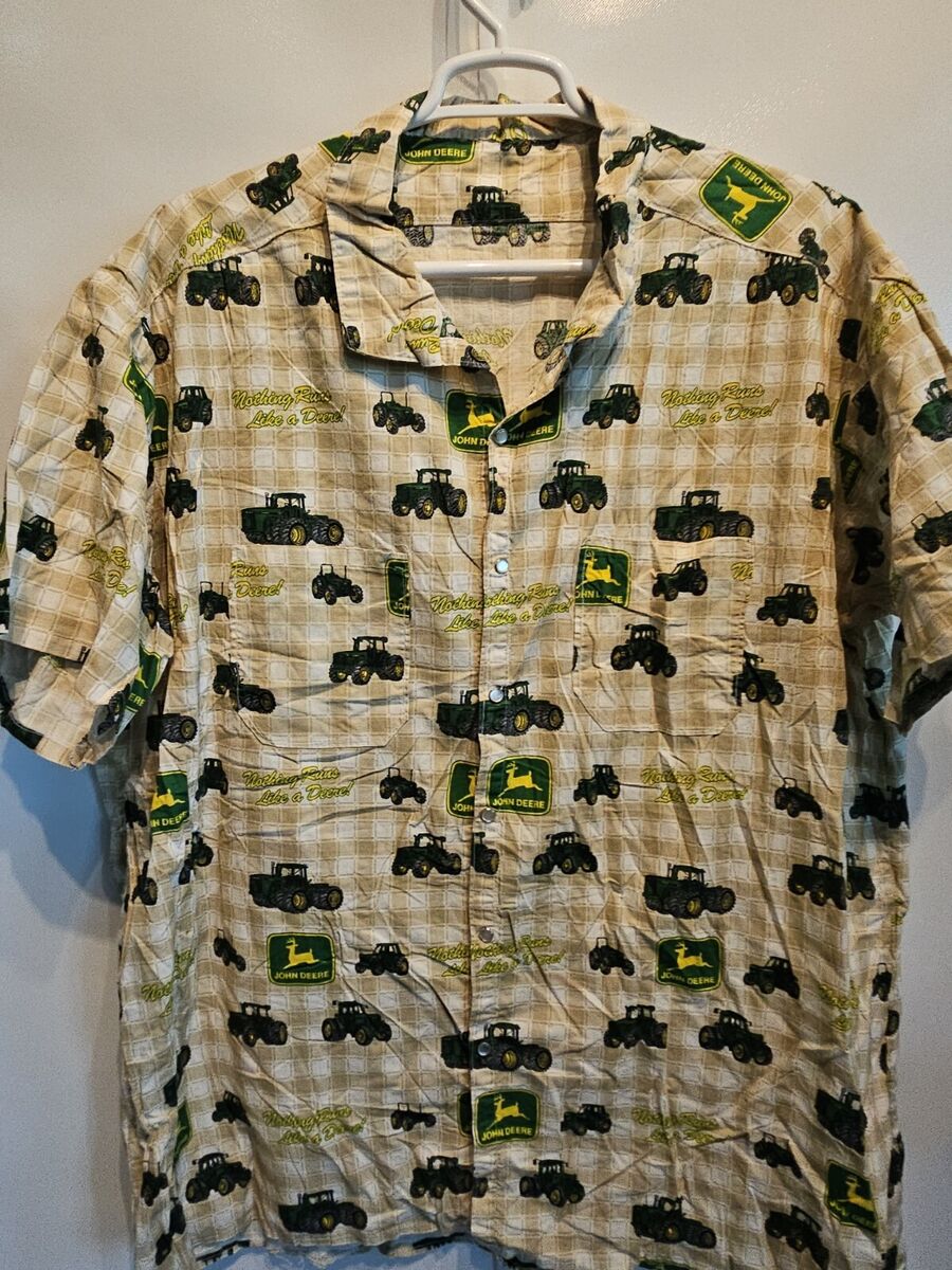 Vintage John Deere Snowmobiles Men's Short Sleeve Workshirt Vintage John Deere Snowmobiles Men's Short Sleeve Workshirt