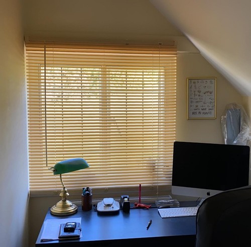 White PVC Blind Wood Effect Window Venetian Blinds Trimable Easy Fit Home Office - Picture 17 of 42