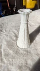 MCM Anchor Hocking Milk Glass Bud Vase Flower White “Stars And Bars” 6” Vintage