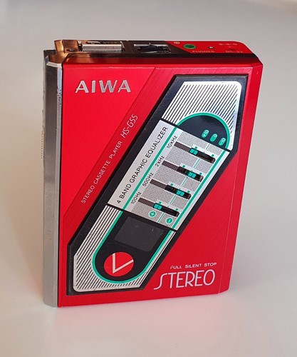 RED Aiwa HS-G55 Walkman Lettore cassette personale 4 bande Equalizzatore completamente funzionante - Foto 4 di 10
