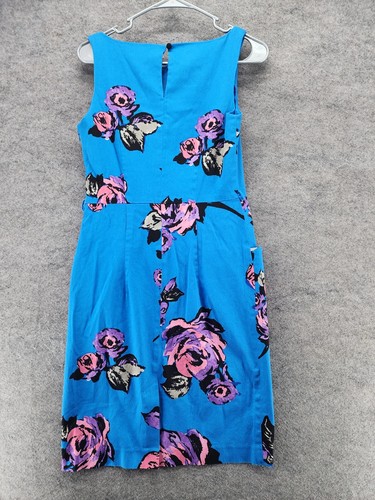 Nine West Dress Womens 8 Sleeveless Blue Floral Knee Length - Picture 2 of 8