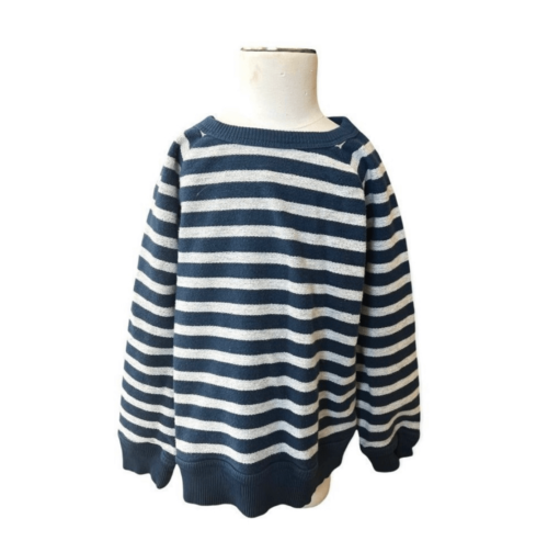 Toddler Boys Baby Gap Blue Noir Striped Popover Sweatshirt Sweater - Sz 4 yrs - Picture 1 of 1