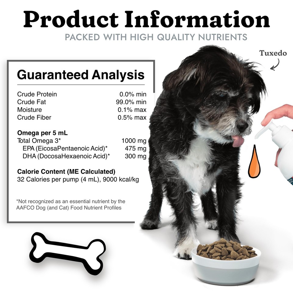 Fish Oil for Dogs Healthy Skin & Coat, Salmon, Pollock, All Natural