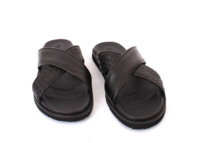 Roberto Serpentini 1700 Black Leather Slides Men Comfort Sandals Roberto_Serpentini_Men_s_Slide  main image 4