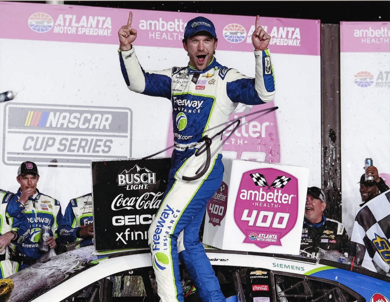 AUTOGRAPHED 2024 Daniel Suarez #99 Freeway Insurance ATLANTA RACE WIN (Victory L
