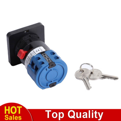 Key Selector Rotary Switch Control Panel Mount for Motor Control Security System