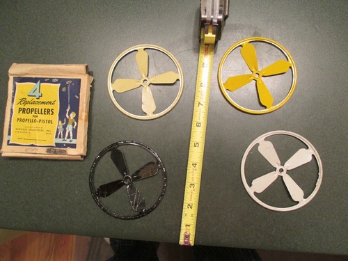 4 Ersatzpropeller für Propello Pistole Metallpropeller Vintage Spielzeug