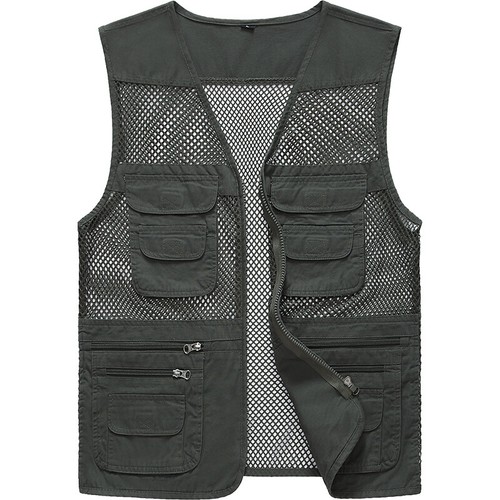 Men Multi Pockets Waistcoats Vest Sleevless Coat V-neck Mesh Breathable New - Picture 11 of 11