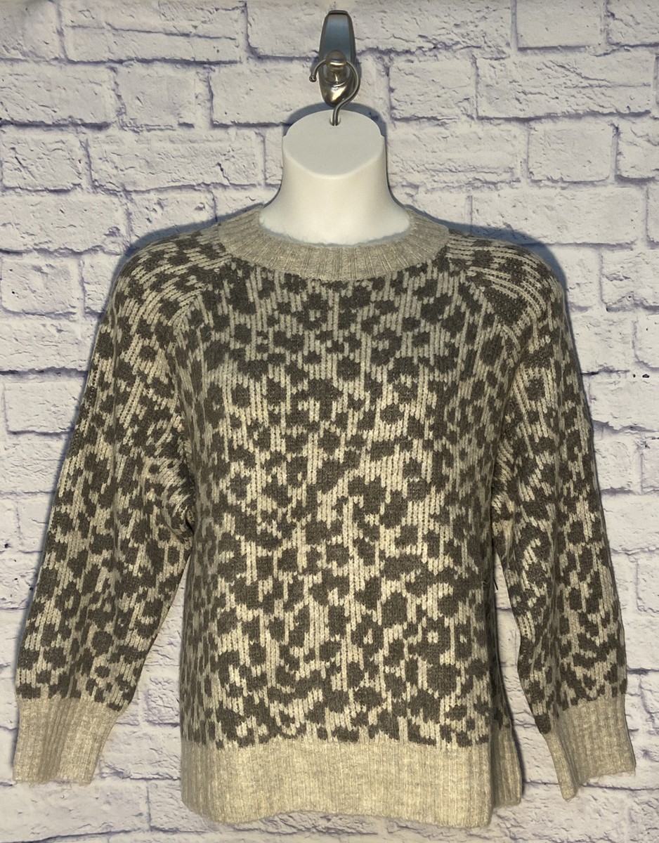 NWT Old Navy Size 2X Heavyweight Soft Fuzzy Leopard Print Knit Sweater