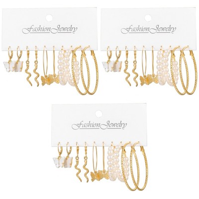 5 Pairs Schmetterlinge Ohrringe Drop Ohrringe Perle Hoops Ohrringe